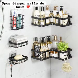 5pcs étager salle de bain