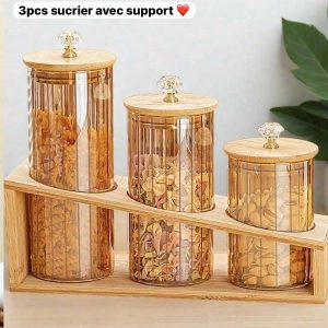 3pcs sucrier avec support